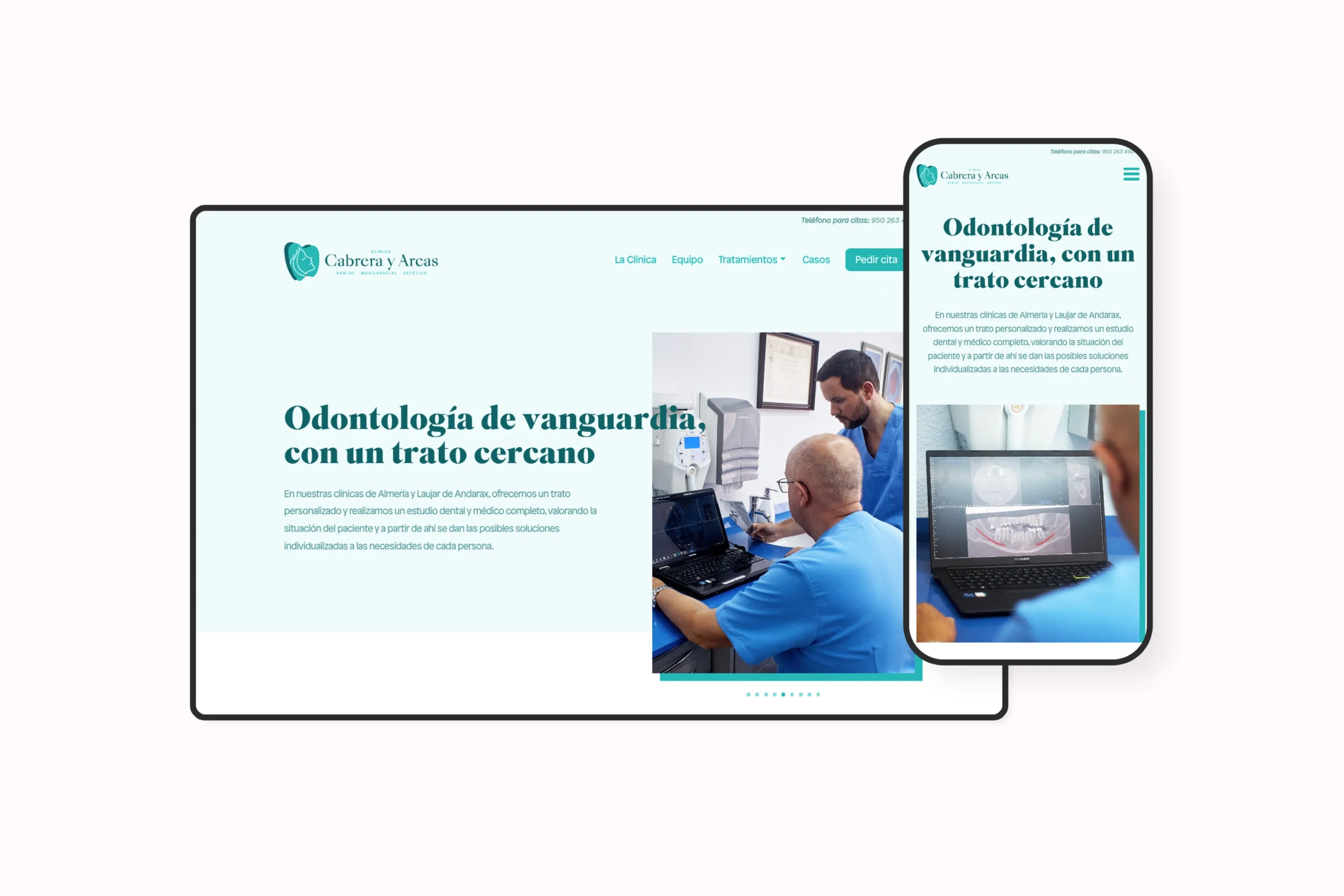 Proyecto de diseño web, identidad visual y comunicación para clínica dental, maxilofacial y estética, desde Almería (España) y Santiago de Chile