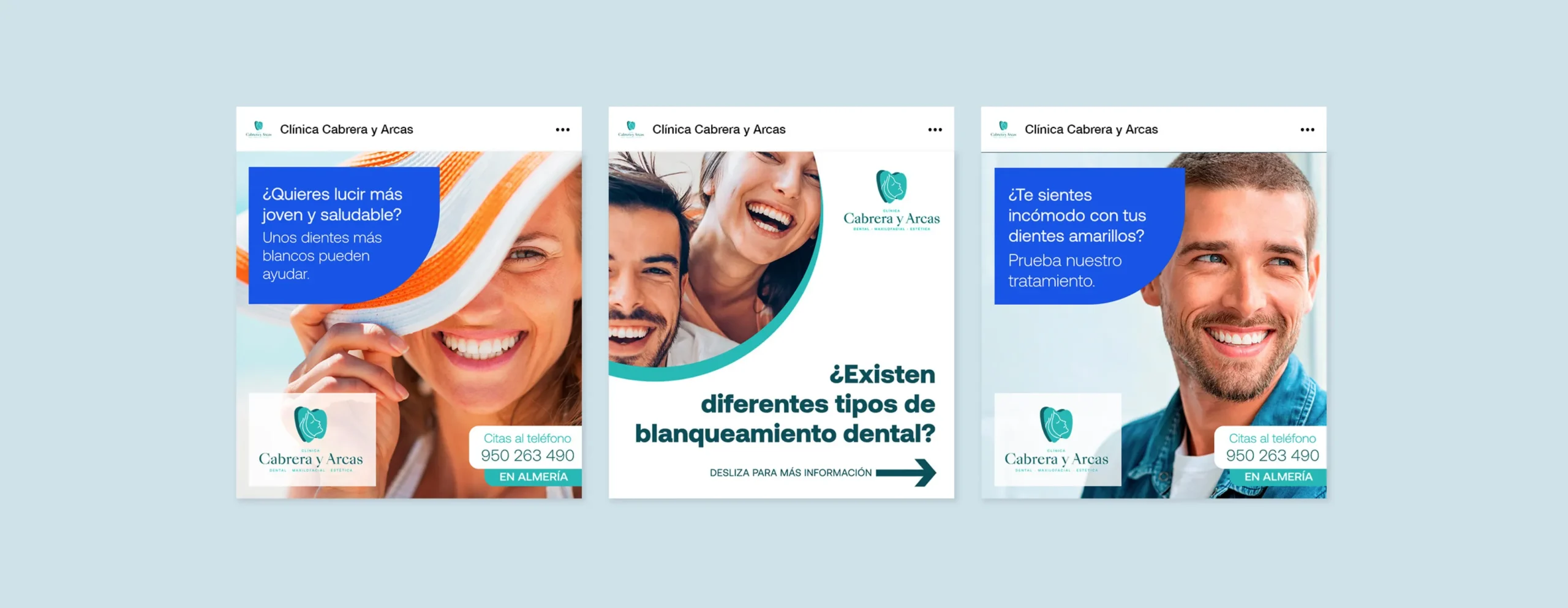 Proyecto de diseño web, identidad visual y comunicación para clínica dental, maxilofacial y estética, desde Almería (España) y Santiago de Chile