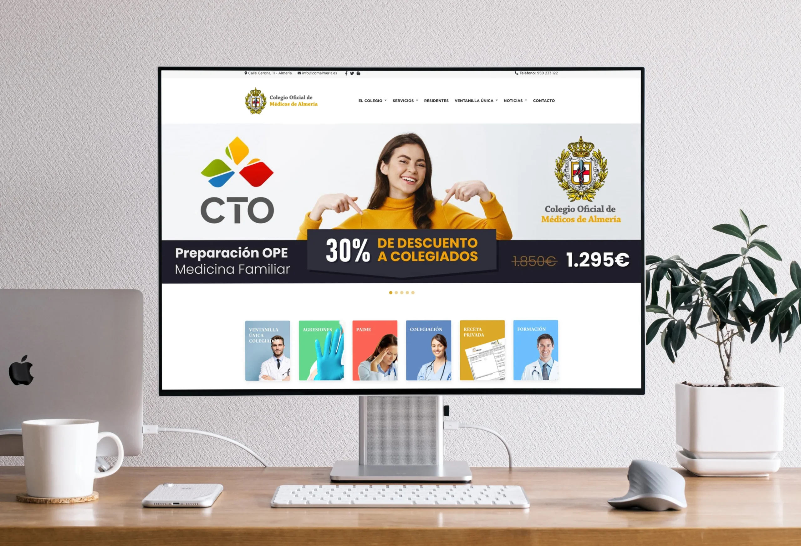 Diseño web institucional para el Colegio de Médicos de Almería, proyecto realizado desde Almería y Santiago de Chile