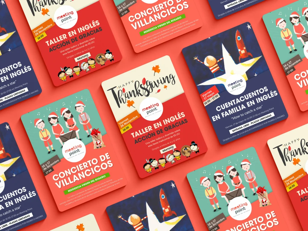 Diseño de paginas web, identidad visual, redes sociales, logotipo y comunicación para academia de clases de inglés en Roquetas (Almería)