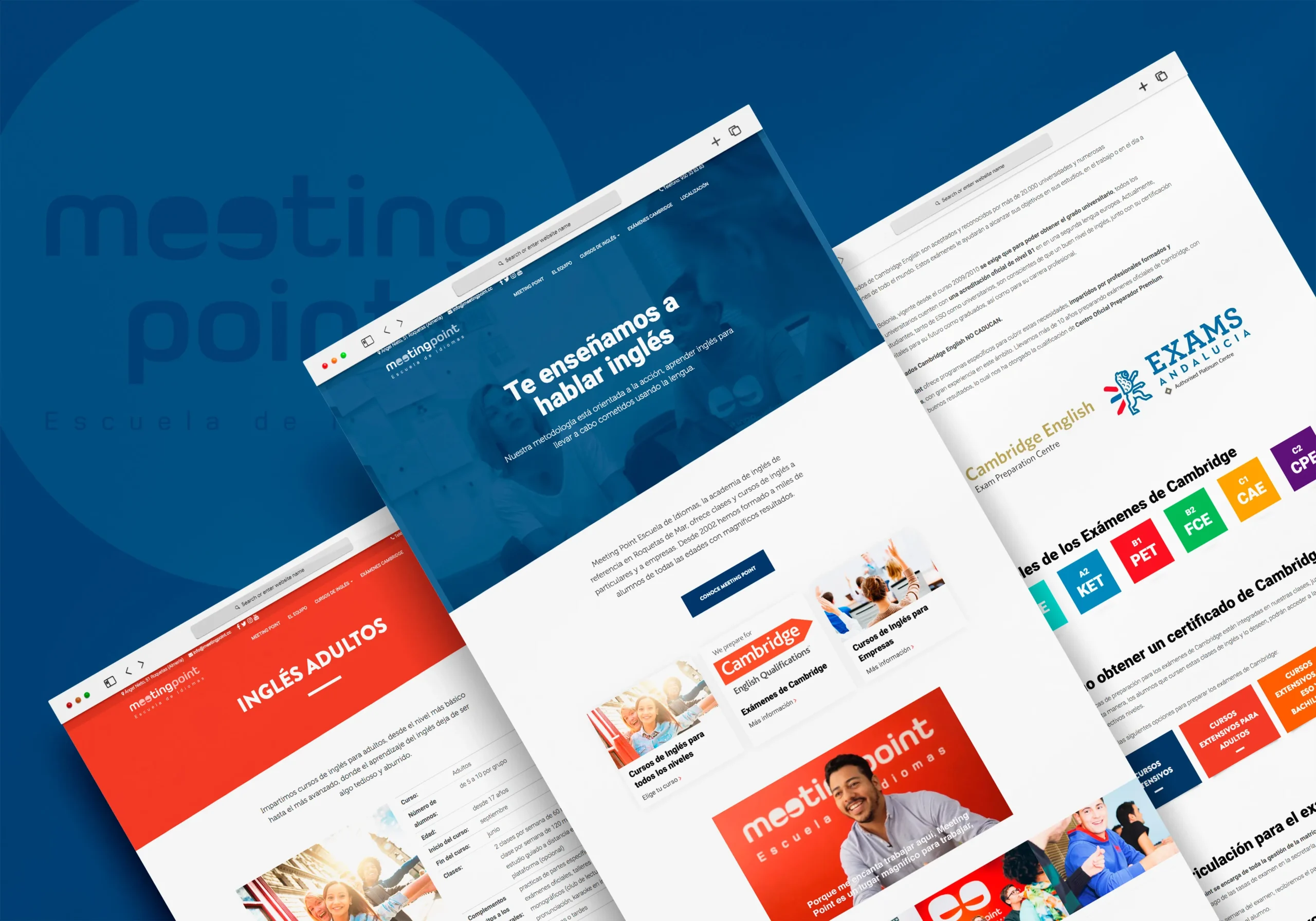 Diseño de paginas web, identidad visual, redes sociales, logotipo y comunicación para academia de clases de inglés en Roquetas (Almería)