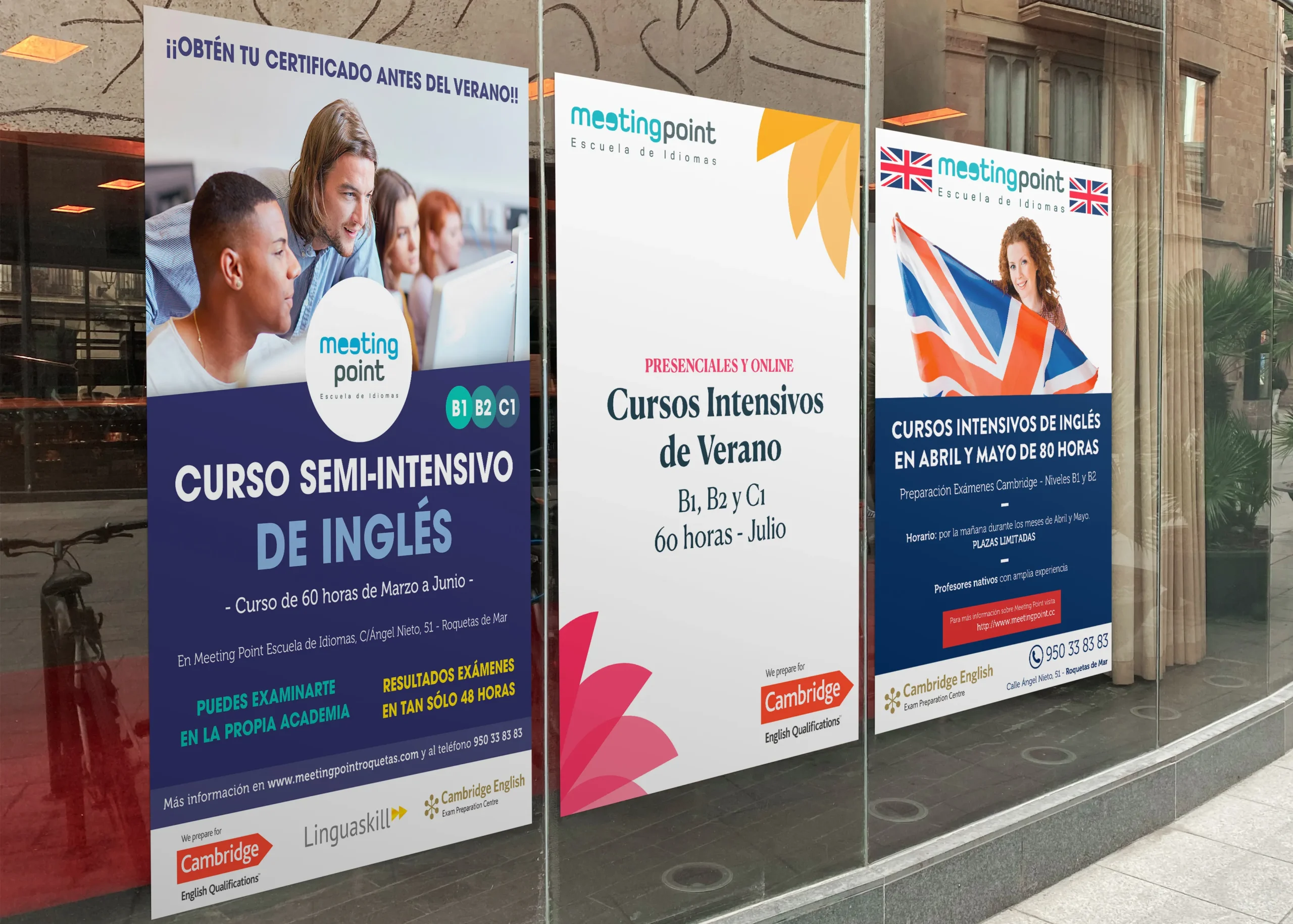 Diseño de paginas web, identidad visual, redes sociales, logotipo y comunicación para academia de clases de inglés en Roquetas (Almería)